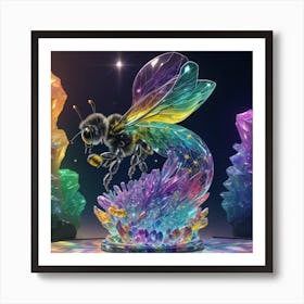 Bee With Crystals 1 Art Print