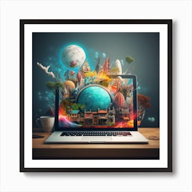 Laptop Utopia Art Print
