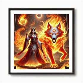 Yang Fire Wolf Summon Art Print