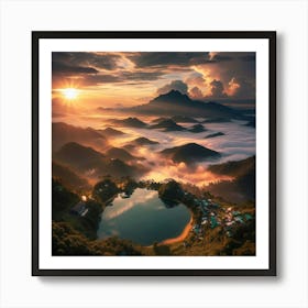 Sunrise In The Mountains 2 Art Print