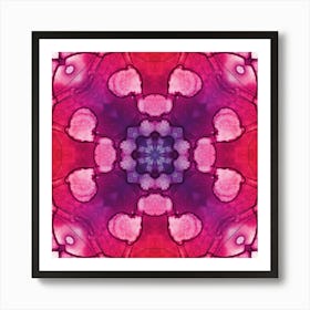 Pink Watercolor Flower Pattern From Bubbles 11 Art Print