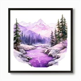 Watercolor Landscape Painting 17 Art Print