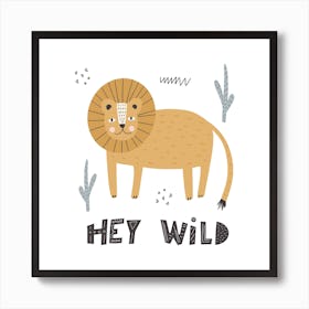 Cute Lion Art Print