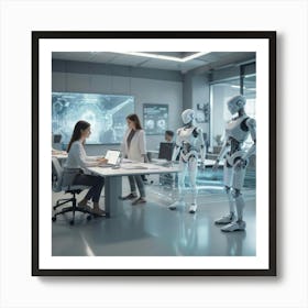 Robots In The Office 2 Art Print