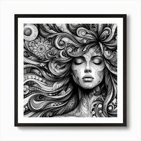 A portrat of woman Art Print