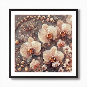 Orchids Here And There Art Print