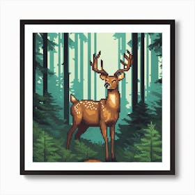 Deer In The Forest 19 Art Print