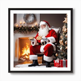 Santa Claus With Cookies 7 Art Print