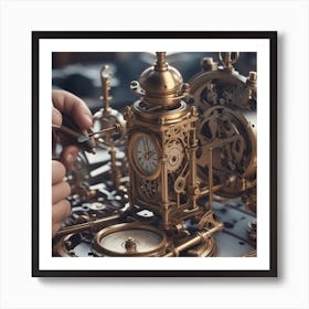 Hands Working On A Clock Affiche