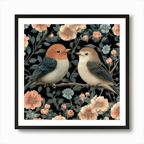 Birds On A Branch Art 40 Art Print