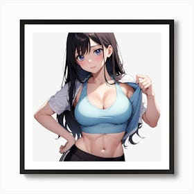 Anime Gym Girl Posing Art Print