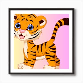 Cartoon Tiger Art Print