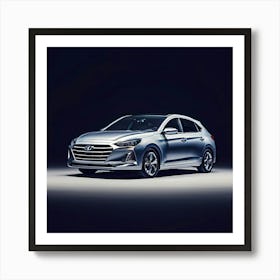 Hyundai Car Automobile Vehicle Automotive Korean Brand Logo Iconic Innovation Engineering Art Print