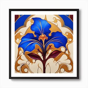 Royal Blue Flower Art Print