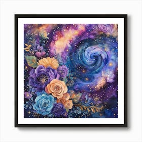 Floral Celestial Galaxy 9 Poster