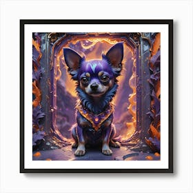 Chihuahua In Purple Art Print