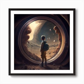 Boy In Space Art Print