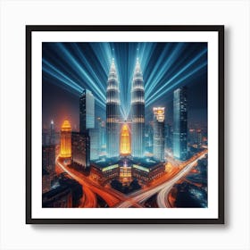 Petronas Towers At Night Art Print