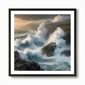 Dynamic Landscapes: These images capture the raw power and energy of natural forces, from crashing waves against rugged coastlines to towering mountains shrouded in mist. They convey a sense of awe-inspiring grandeur, reminding us of the Earth's incredible capacity for both creation and destruction. Art Print