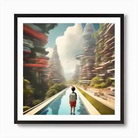 Futuristic City 257 Art Print