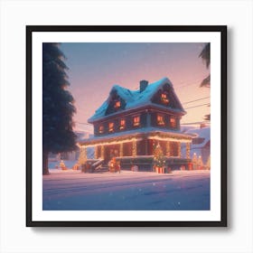 Fortnite Christmas House Art Print