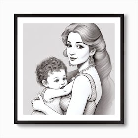 Mother And Child 47 Art Print