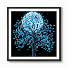 Blue Tree 4 Art Print