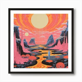 Surreal Sunset Canyon Art Print