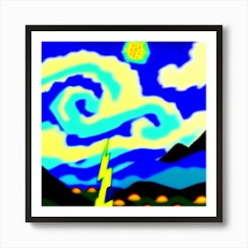 yellow blue design  Art Print