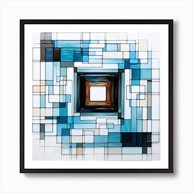 'Blue Square' Art Print