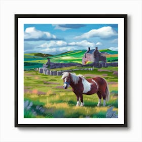 Scotland Pony Art Print