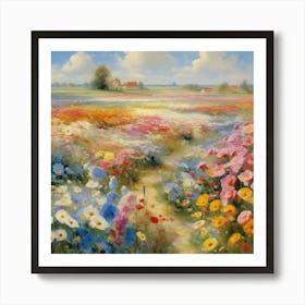 Bloemenzee Dutch For Sea Of Flowers Fields Of Flowers In A Dreamlike State With Swirling 11 Art Print