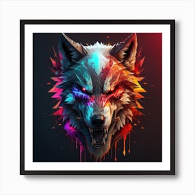 abstract wolf 1 Art Print