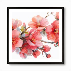 Watercolor Cherry Blossoms 3 Art Print