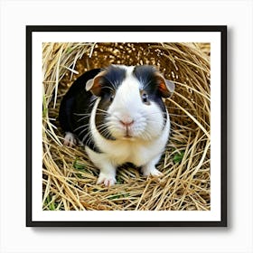 Guinea Pig Rodent Pet Small Furry Cute Fluffy Cavy Herbivore Domesticated Whiskers Ears (3) Art Print