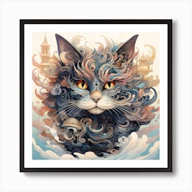 Cat In The Sky 1 Art Print