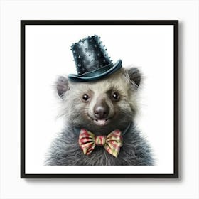 Bear In Top Hat Art Print