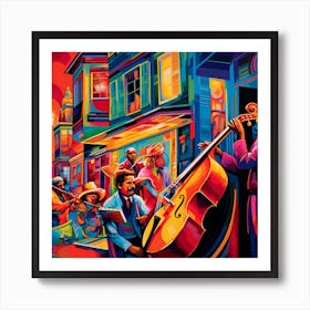 Jazz Musicians On The Street Art Print