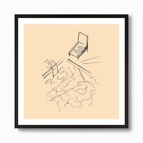 Relaxing Lounger Chair by the Swimming Pool Art Print