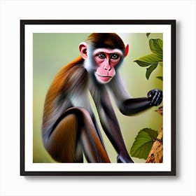 Monkey In Nature Art Print