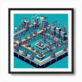 8-bit robot factory 1 Art Print