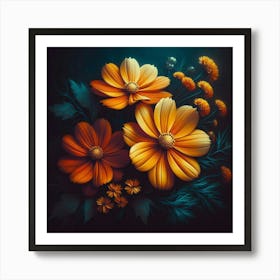 Cosmos Flowers Art Print