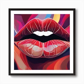 Abstract Lips Art Print