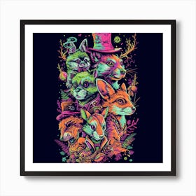 Foxes Art Print