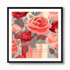 Roses In A Vase 14 Art Print