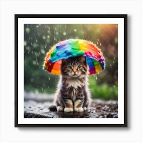 Rainbow Kitten Art Print