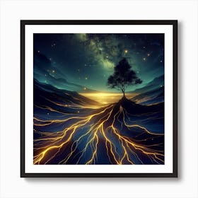 Tree In The dark Art Print