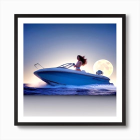 Fishing Boat On The Ocean Art Print by MdsArts - Fy