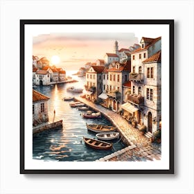 Croatian Village At Sunset Poster