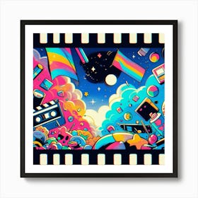 Psychedelic Film Strip Art Print